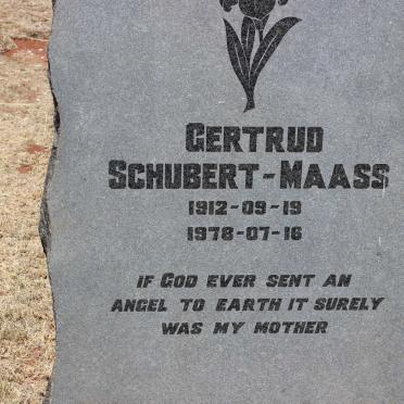 MAASS Gertrud, Schubert 1912-1978