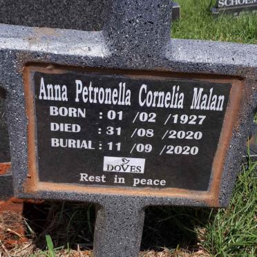 MALAN Anna Petronella Cornelia 1927-2020