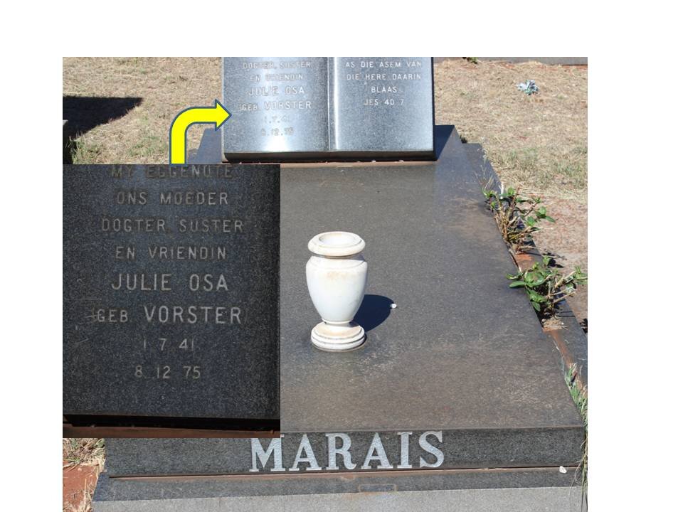 MARAIS Julie Osa nee VORSTER 1941-1975