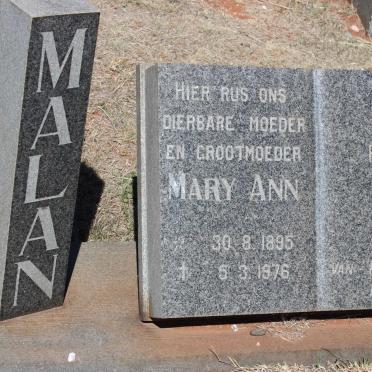 MALAN Mary Ann 1895-1976