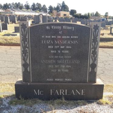 McLELLAND Andrew -1964 &amp; Eliza Sanderson -1954