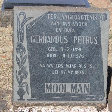 MOOLMAN Gerhardus Petrus 1891-1976