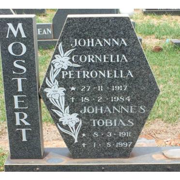 MOSTERT Johannes Tobias 1911-1997 &amp; Johanna Cornelia Petronella 1917-1984