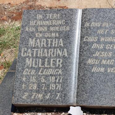 MULLER Martha Catharina nee LUDICK 1877-1971