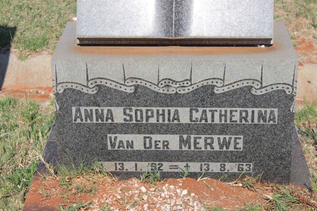 MERWE Anna Sophia Catherina, van der 1892-1963