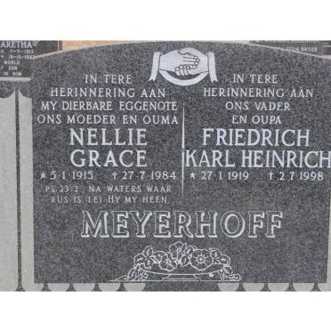 MEYERHOFF Friedrich Karl Heinrich 1919-1998 &amp; Nellie Grace 1915-1984