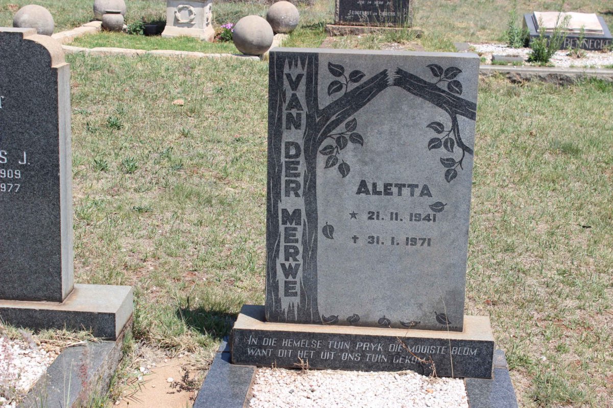 MERWE Aletta, van der 1941-1971