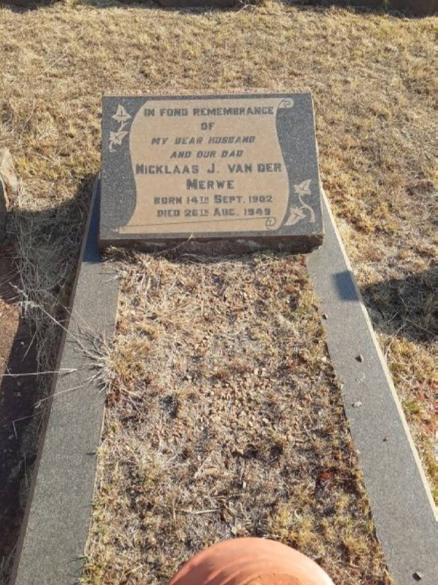 MERWE Nicklaas J., van der 1902-1949