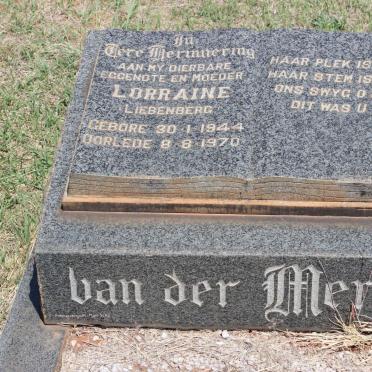 MERWE Lorraine, van der nee LIEBENBERG 1944-1970