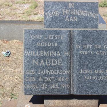 NAUDE Willemina H. nee SAUNDERSON 1884-1975