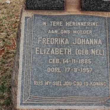 NIEMANDT Frederika Johanna Elizabeth nee NEL 1885-1957