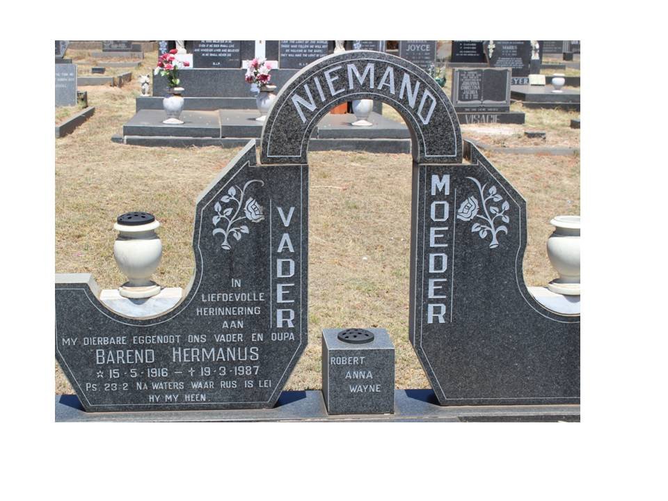 NIEMAND Barend Hermanus 1916-1987