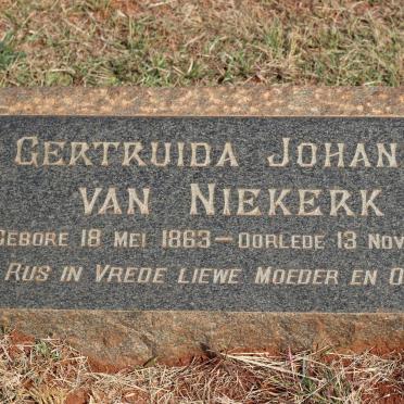 NIEKERK Gertruida Johanna, van 1863-1956
