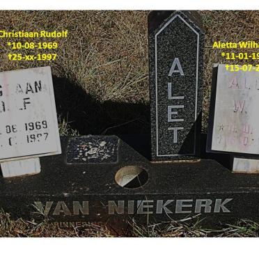 NIEKERK Aletta Wilhelmina, van 1939-2005 :: VAN NIEKERK Christiaan Rudolf 1969-1997