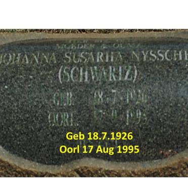 NYSSCHEN Johanna Susarha nee SCHWARTZ 1926-1995