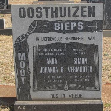 OOSTHUIZEN Simon Vermooten 1919-1989 &amp; Anna Johanna C. 1922-1987