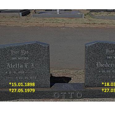 OTTO Diederick T.J. 1896-1981 &amp; Aletta F.J. 1898-1979