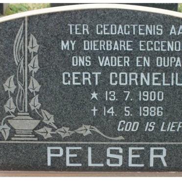 PELSER Gert Cornelius 1900-1986