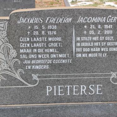 PIETERSE Jacobus Frederik 1938-1976 &amp; Jacomina Gertruida 1941-2011