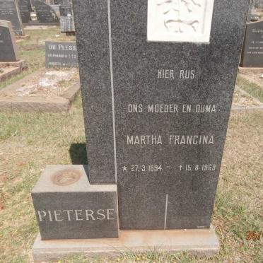 PIETERSE Martha Francina 1894-1969