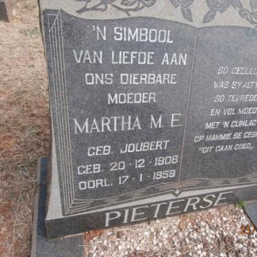 PIETERSE Martha M.E. nee JOUBERT 1908-1959