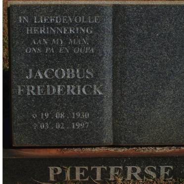 PIETERSE Jacobus Frederick 1930-1997