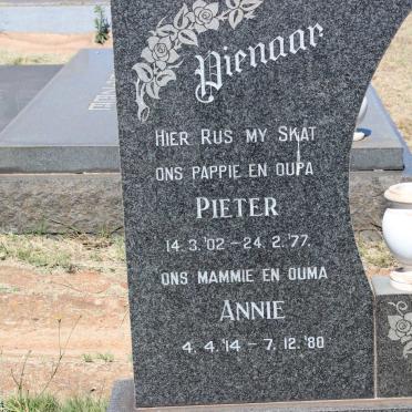 PIENAAR Pieter 1902-1977 &amp; Annie 1914-1980