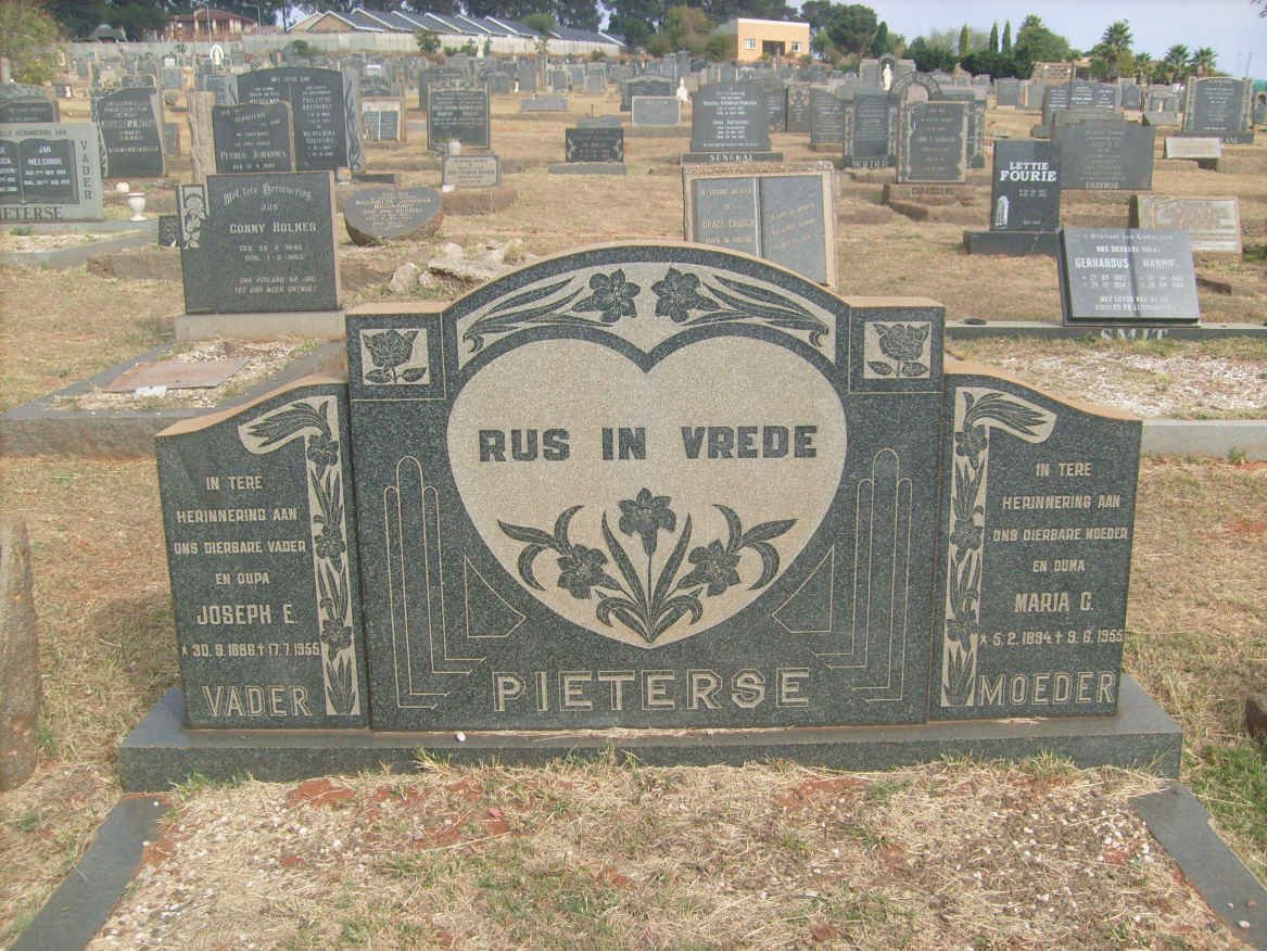 PIETERSE Joseph E. 1886-1955 &amp; Maria C. 1894-1955