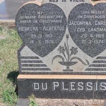 PLESSIS Herklas Albertus, du 1917-1970 &amp; Jacomina Christina LANDMAN 1919-1974