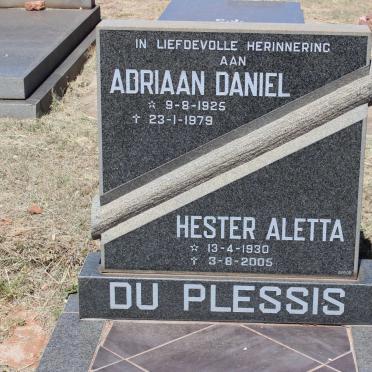PLESSIS Adriaan Daniel, du 1925-1979 &amp; Hester Aletta 1930-2005