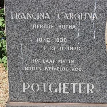 POTGIETER Francina Carolina nee BOTHA 1933-1976