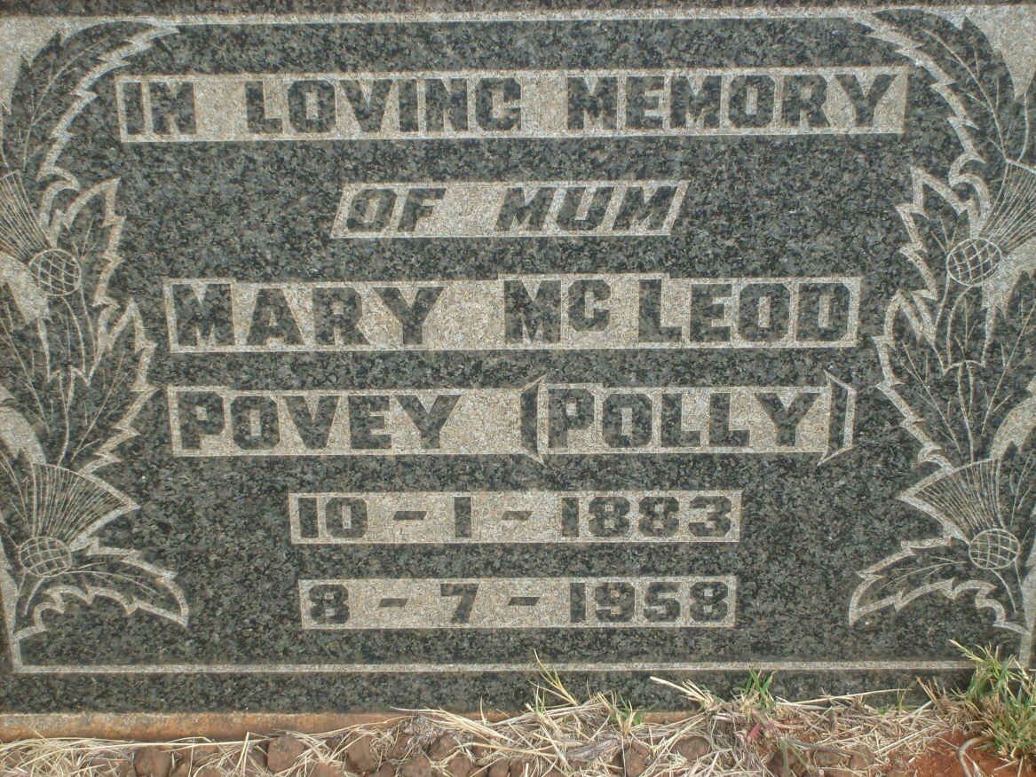 POVEY Mary McLeod 1883-1958