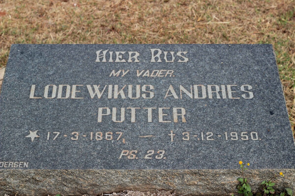 PUTTER Lodewikus Andries 1867-1950