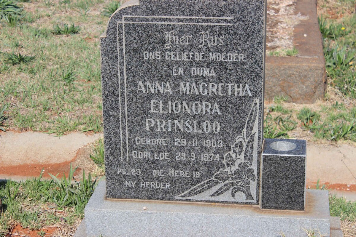 PRINSLOO Anna Magretha Elionora 1903-1974