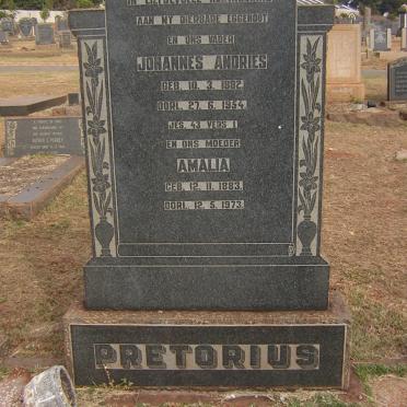 PRETORIUS Johannes Andries 1882-1954 &amp; Amalia 1883-1973