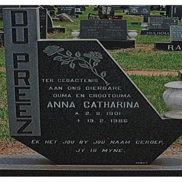 PREEZ Anna Catharina, du 1901-1986
