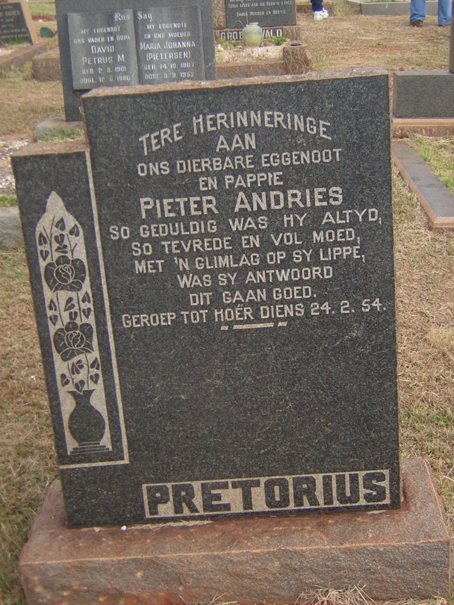 PRETORIUS Pieter Andries -1954
