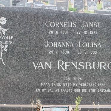 RENSBURG Cornelis Janse, van 1881-1972 &amp; Johanna Louisa 1896-1983
