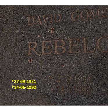 REBELLO David Gomes 1931-1992