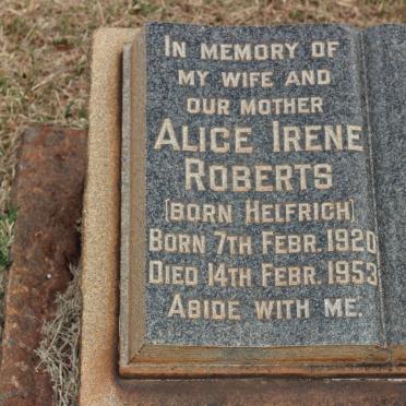 ROBERTS Alice Irene nee HELFRICH 1920-1953