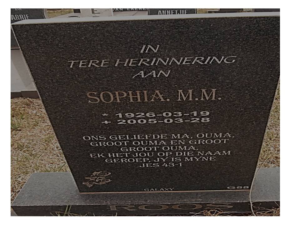 ROOS Sophia M.M. 1926-2005
