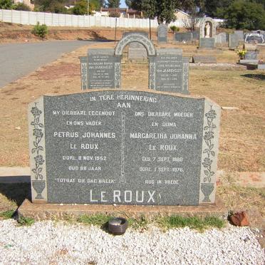 ROUX Petrus Johannes, le -1952 &amp; Margaretha Johanna 1880-1976
