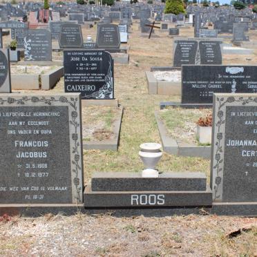 ROOS Francois Jacobus 1908-1977 &amp; Johanna Magrietha Gertruida 1912-