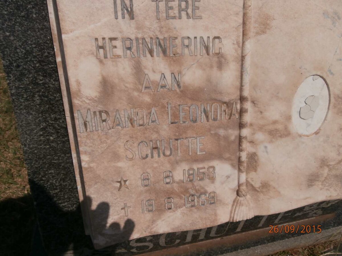 SCHUTTE Miranda Leonora 1953-1969