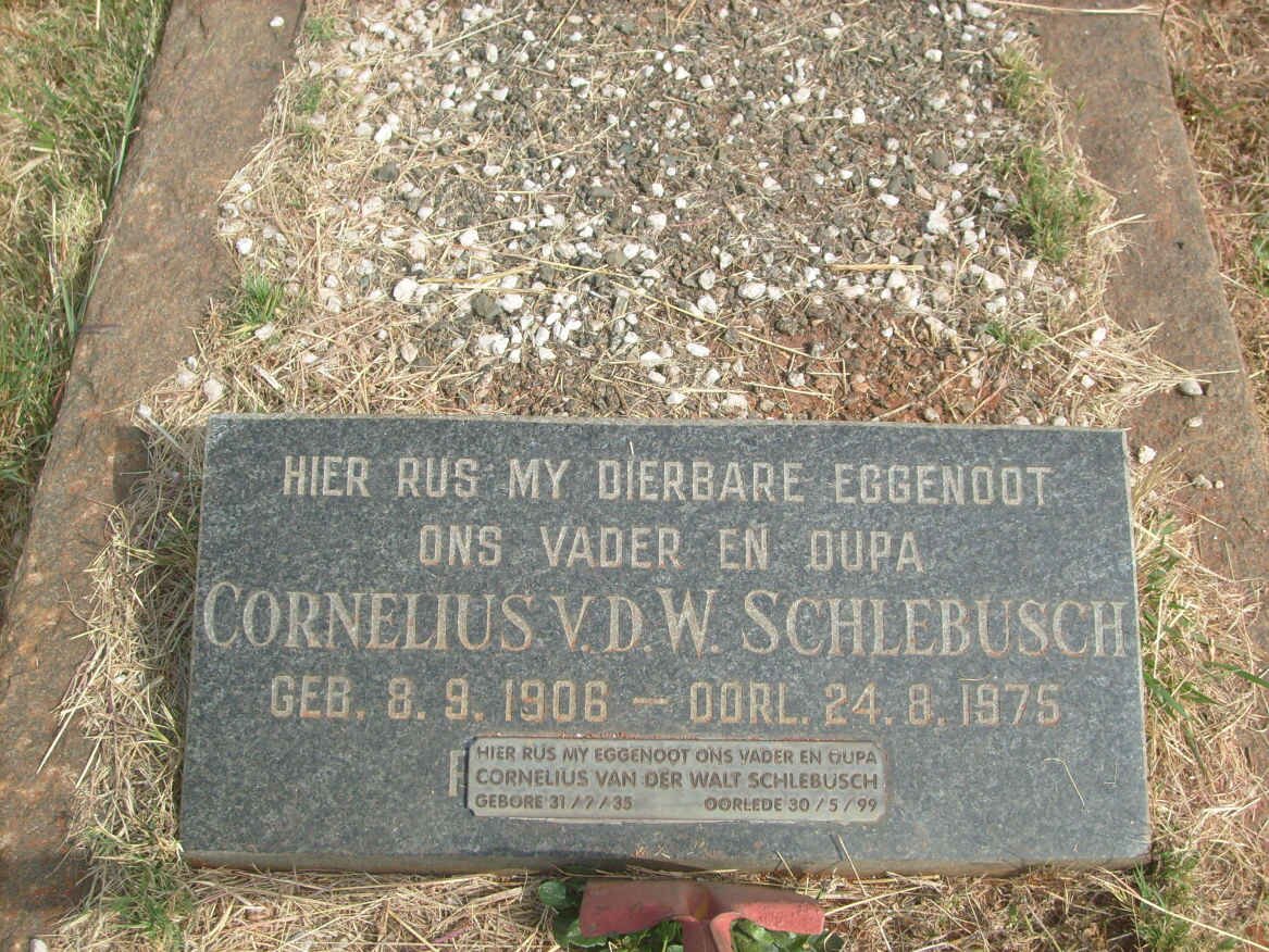 SCHLEBUSCH Cornelius v.d. W. 1906-1975 :: SCHELBUSCH Cornelius van der Walt 1935-1999