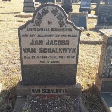SCHALKWYK Jan Jacobs, van 1914-1952