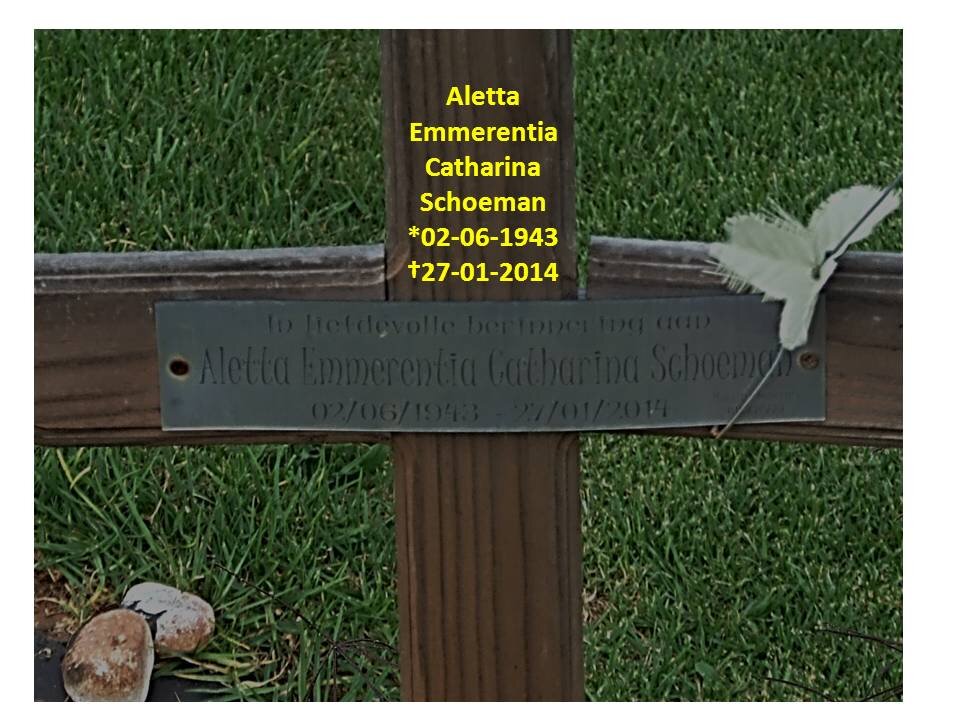 SCHOEMAN Aletta Emmerentia Catharina 1943-2014