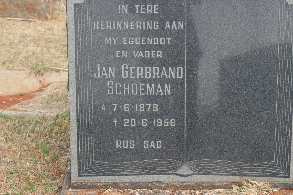 SCHOEMAN Jan Gerbrand 1878-1956