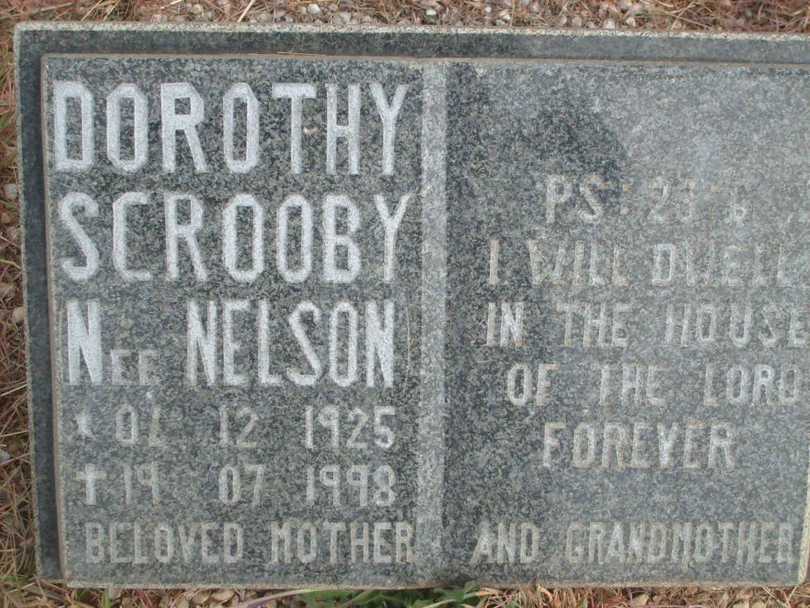 SCROOBY Dorothy nee NELSON 1925-1998