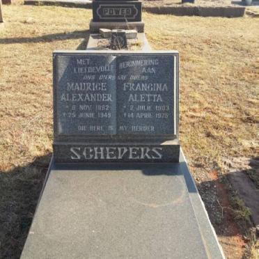 SCHEPERS Maurice Alexander 1892-1949 &amp; Francina Aletta 1903-1975